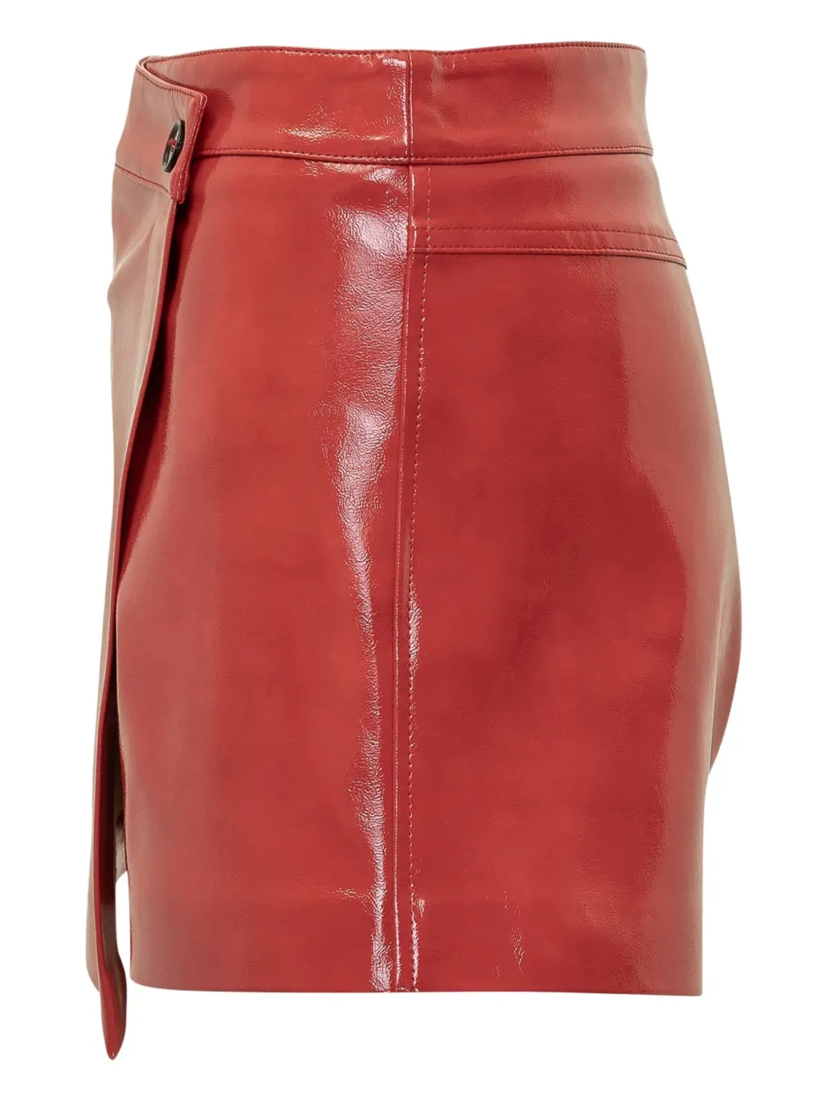 MSGM パテントレザー アシンメトリック スコーツ - Red - 画像3