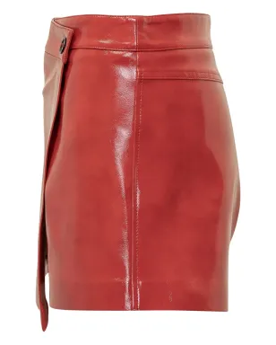 MSGM パテントレザー アシンメトリック スコーツ - Red - サムネイル3