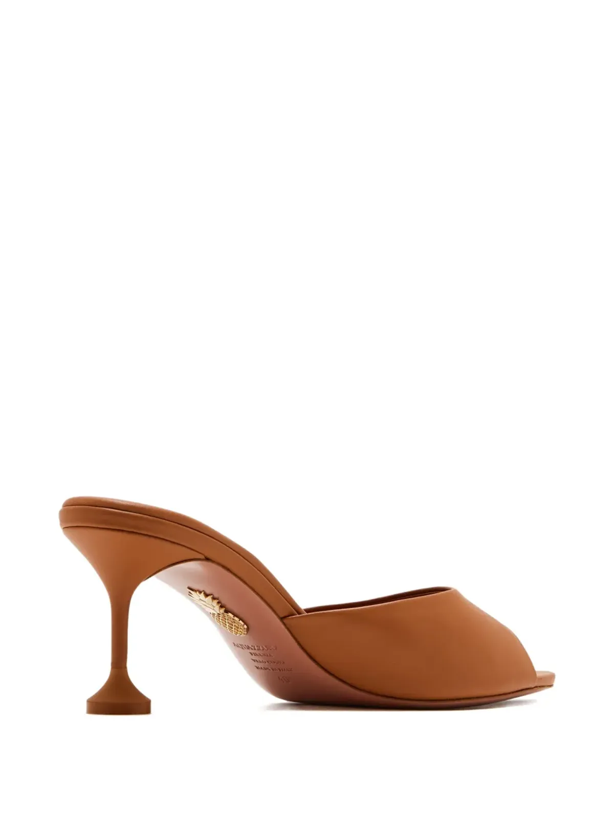 Aquazzura ビゾー ポインテッドトゥ スティレットミュール ブラウン - 画像4