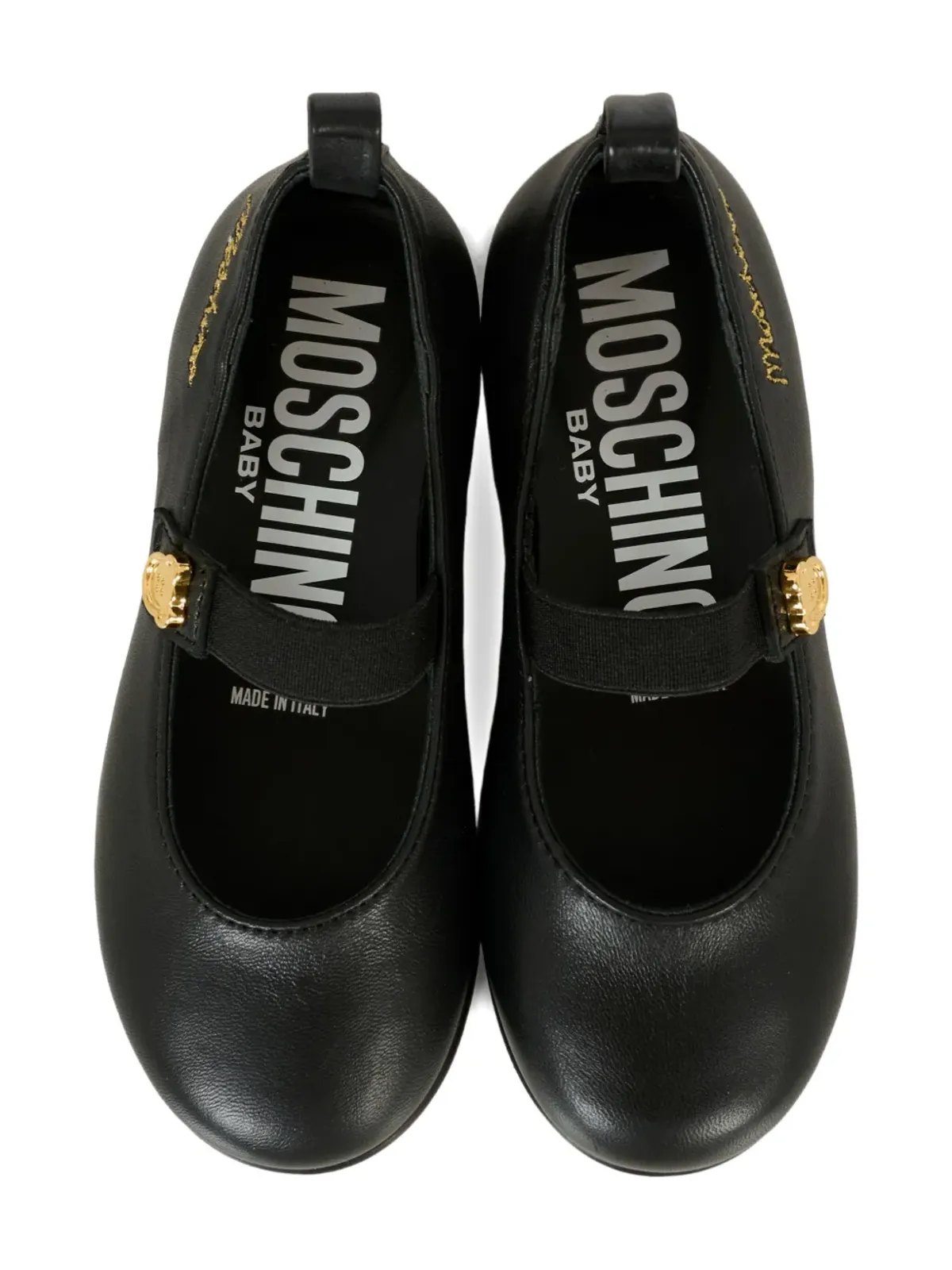 Moschino Kids 刺繍ロゴ バレエシューズ - 画像3