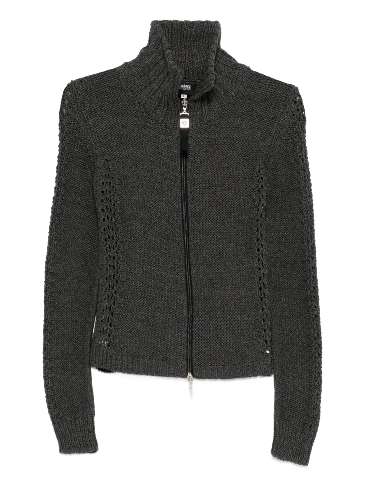 Versace Pre-Owned ジップアップニットジャケット（グレー） - 画像1