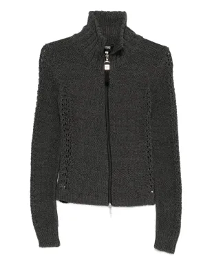 Versace Pre-Owned ジップアップニットジャケット（グレー） - サムネイル1