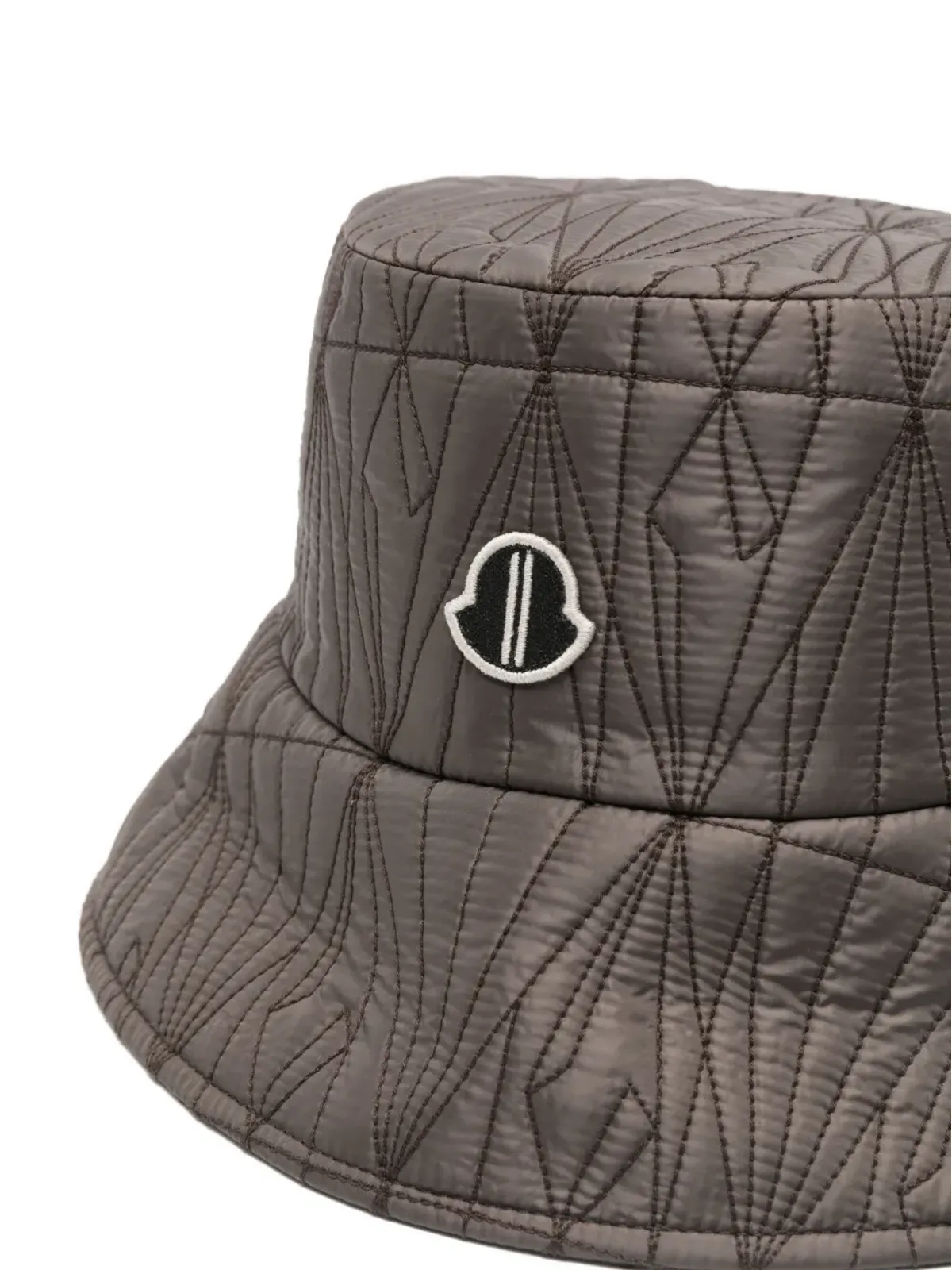 Moncler + Rick Owens ロゴパッチ付きキルティング バケットハット - ブラウン - 画像3