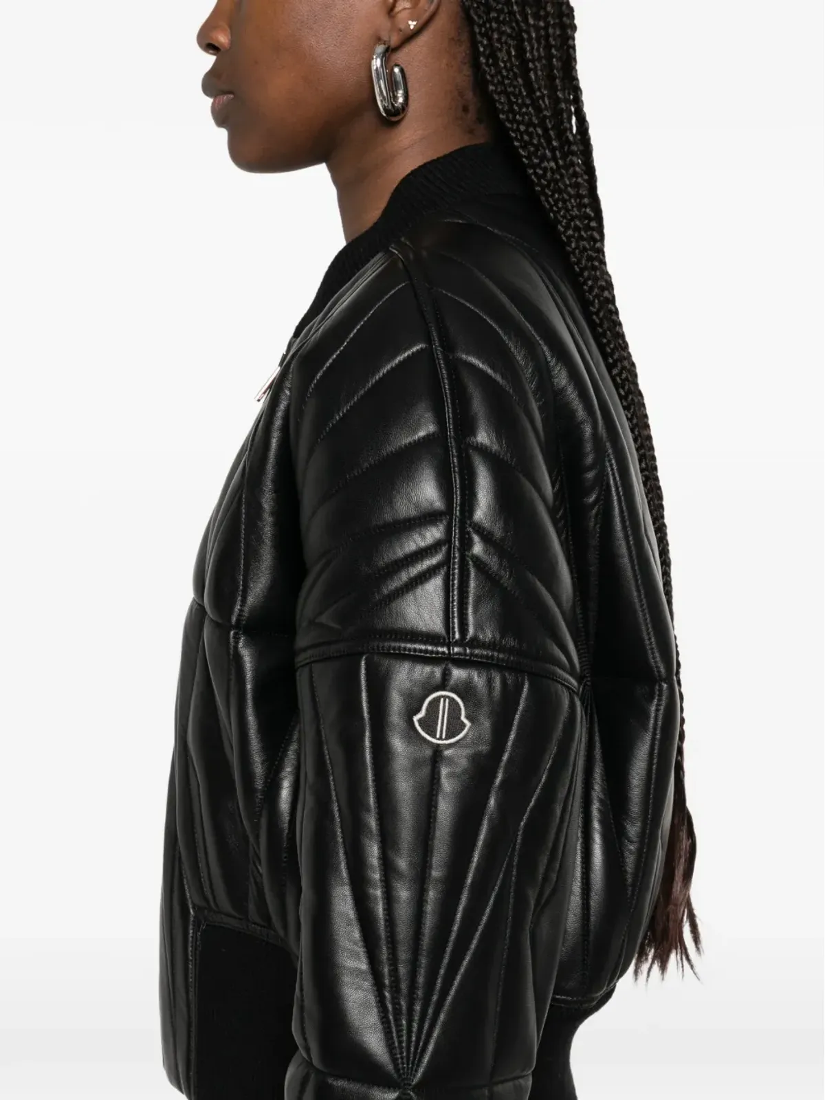 Moncler + Rick Owens キルティングレザージップジャケット - 画像5