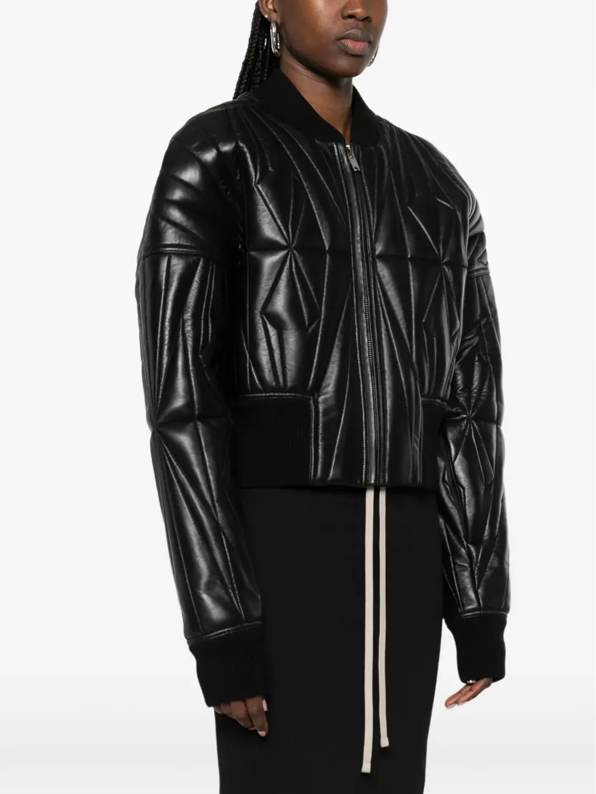Moncler + Rick Owens キルティングレザージップジャケット - 画像3
