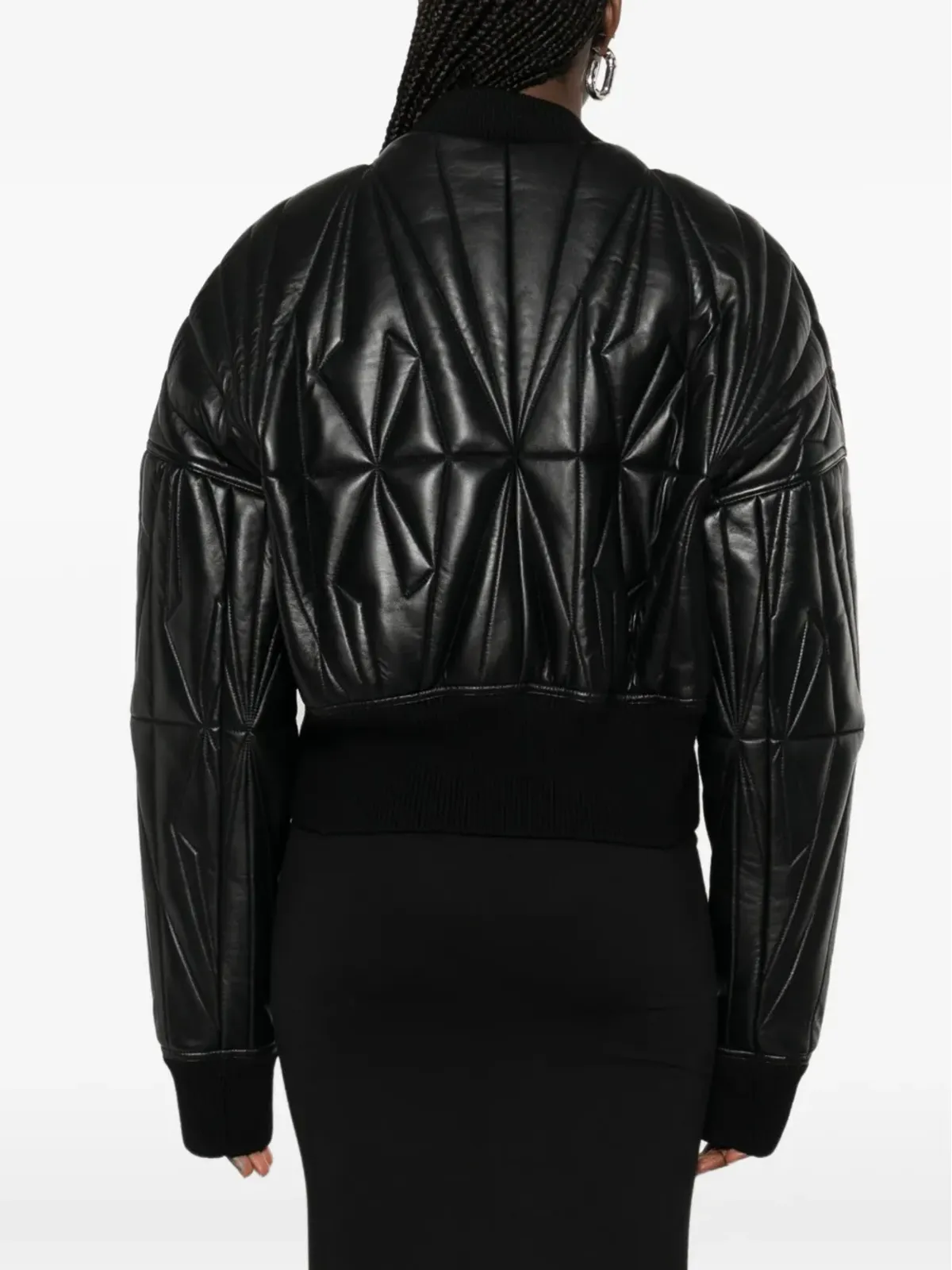 Moncler + Rick Owens キルティングレザージップジャケット - 画像4