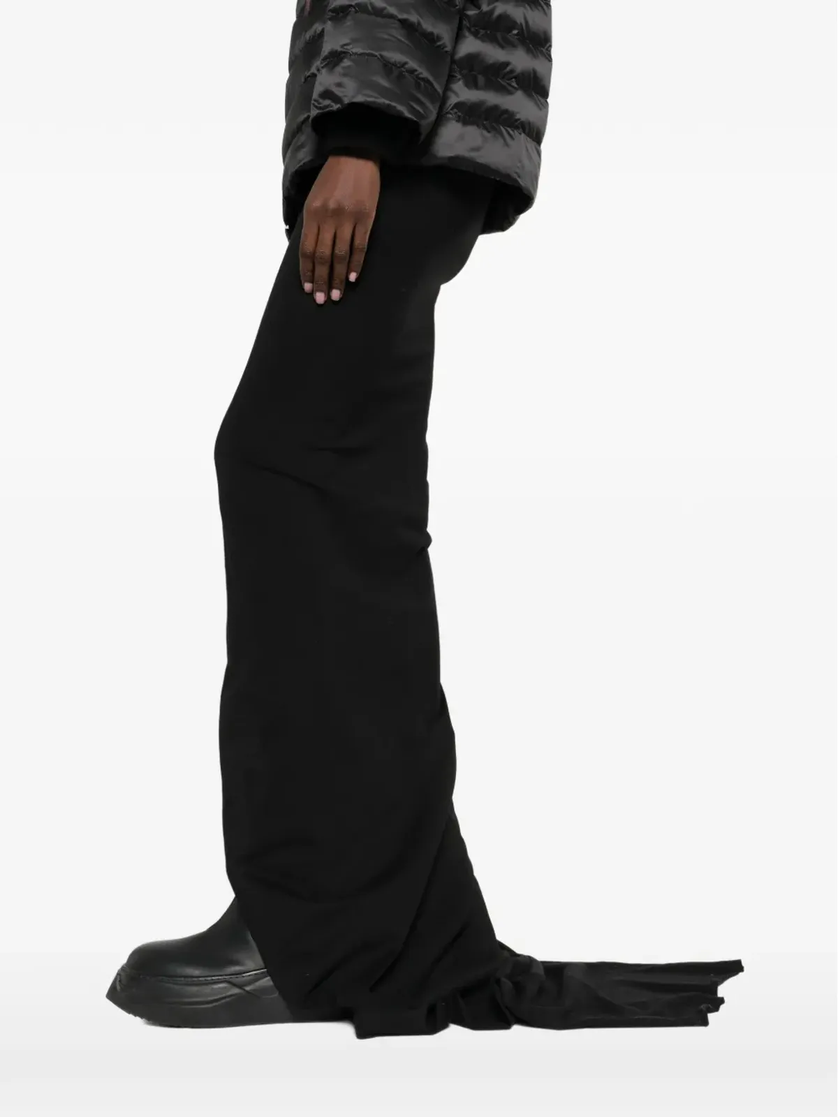 Moncler + Rick Owens ストライプ柄ニットロングスカート ブラック - 画像5