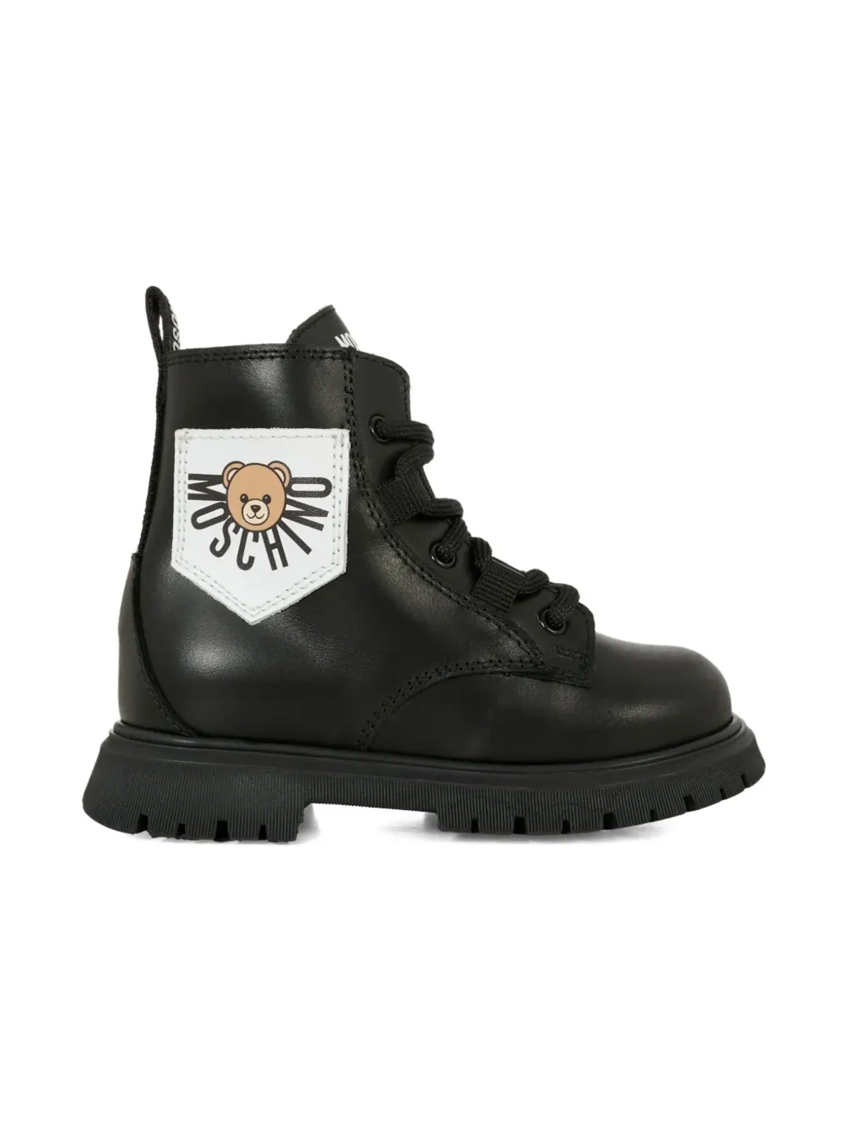 Moschino Kids テディパッチ レースアップ ブーツ - 画像2