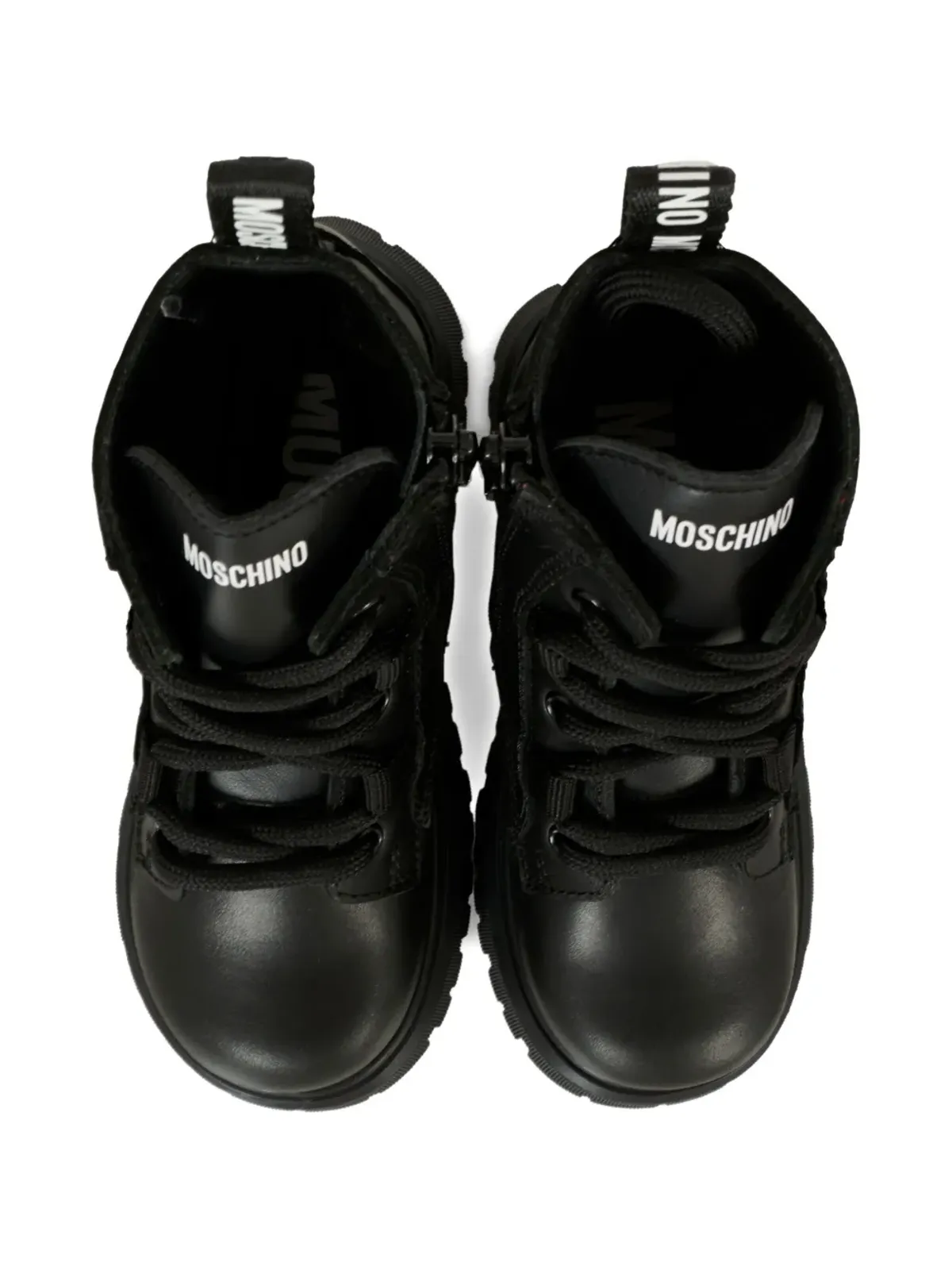 Moschino Kids テディパッチ レースアップ ブーツ - 画像3
