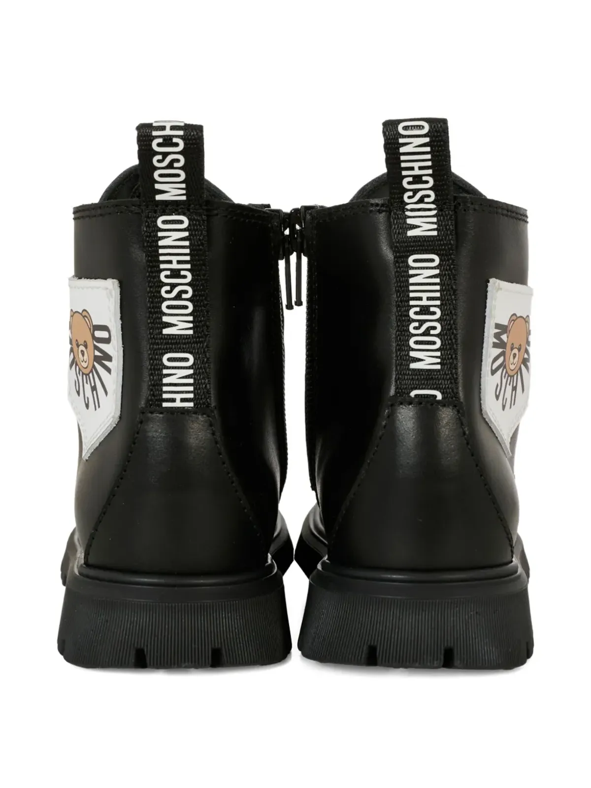 Moschino Kids テディパッチ レースアップ ブーツ - 画像4