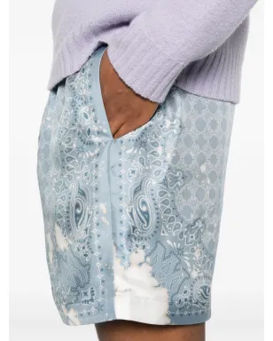 AMIRI ペイズリープリント シルクショーツ ブルー - サムネイル5