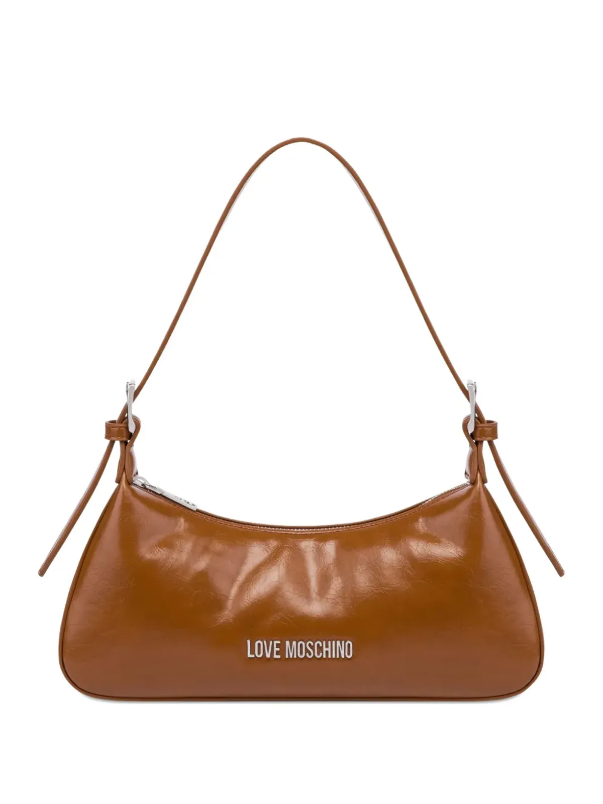 Love Moschino 曲線レザーショルダーバッグ - 画像1