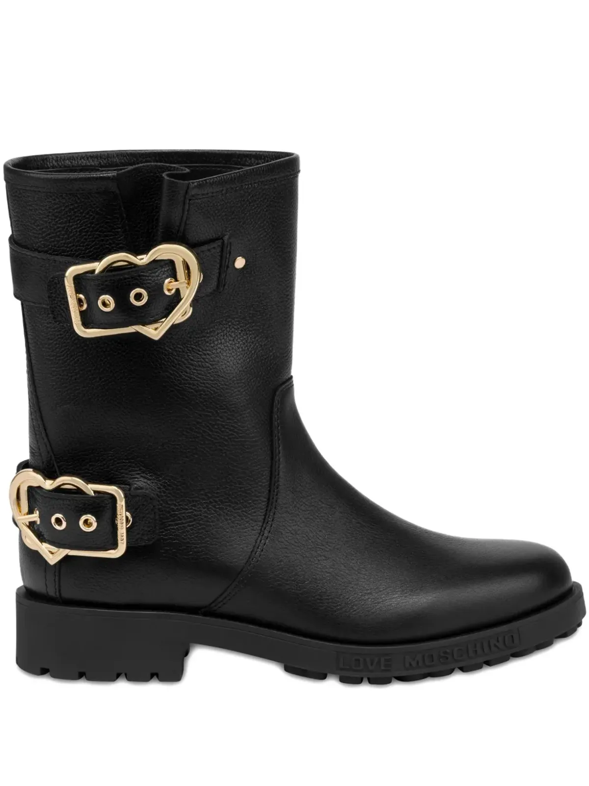 Love Moschino ハートバックルレザーブーツ - 画像1
