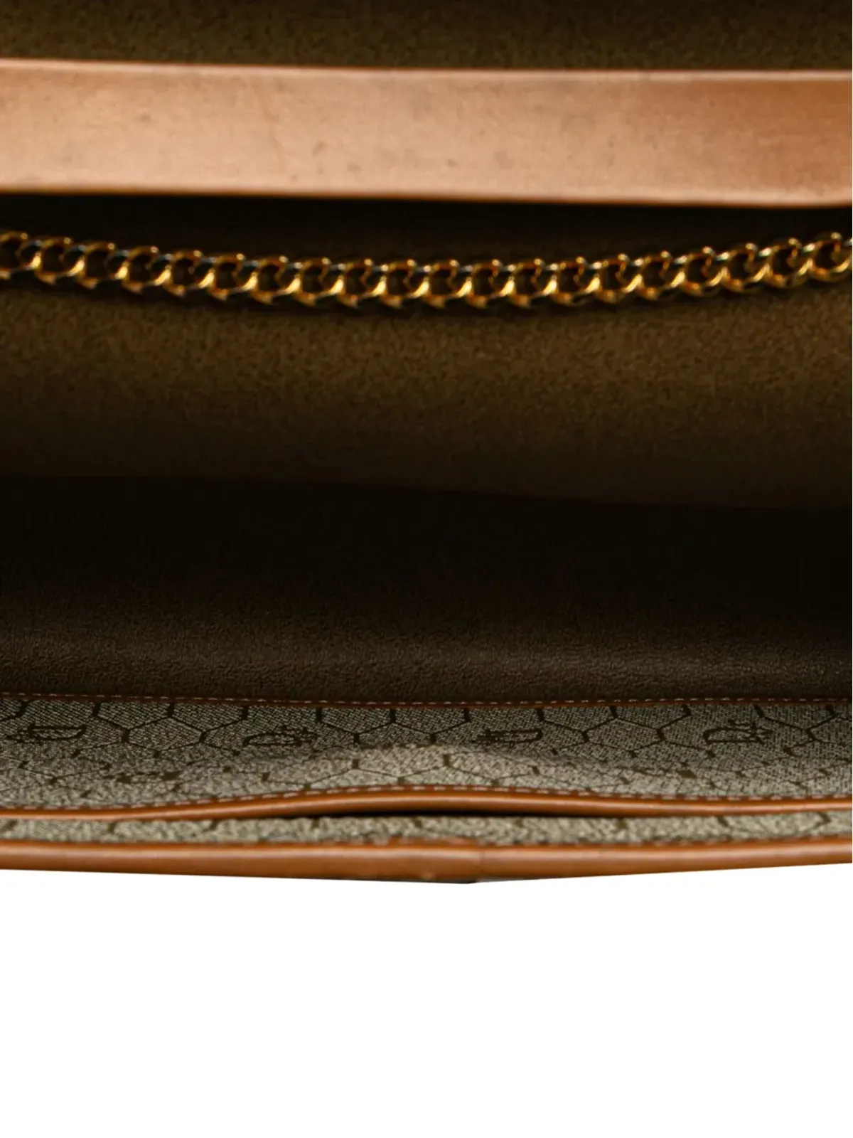 Christian Dior Pre-Owned 20世紀ハニカム コーティングキャンバス チェーンショルダーバッグ（ブラウン） - 画像5