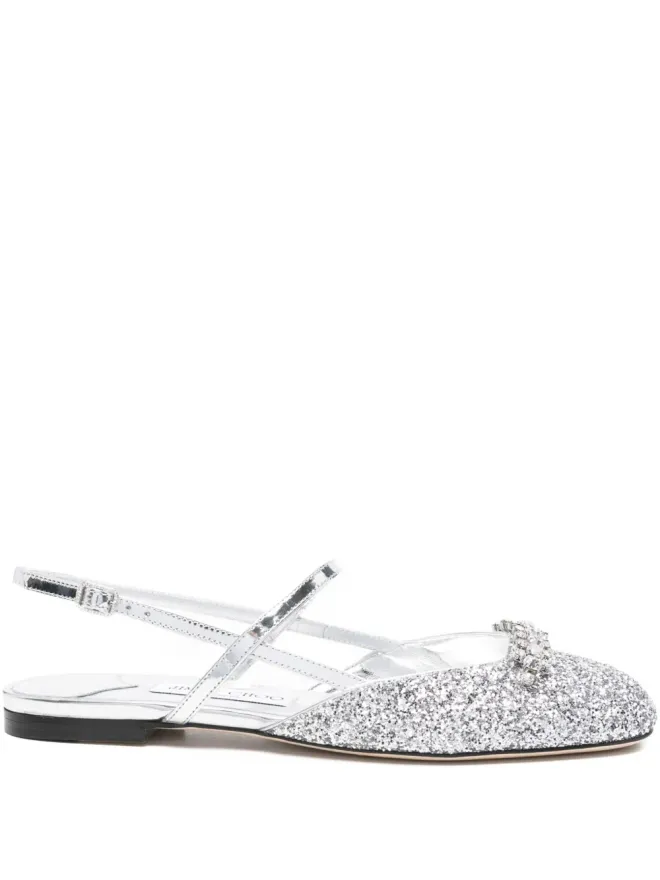Jimmy Choo Jimmy Choo Belinda グリッター装飾付きスリングバックサンダルの商品画像