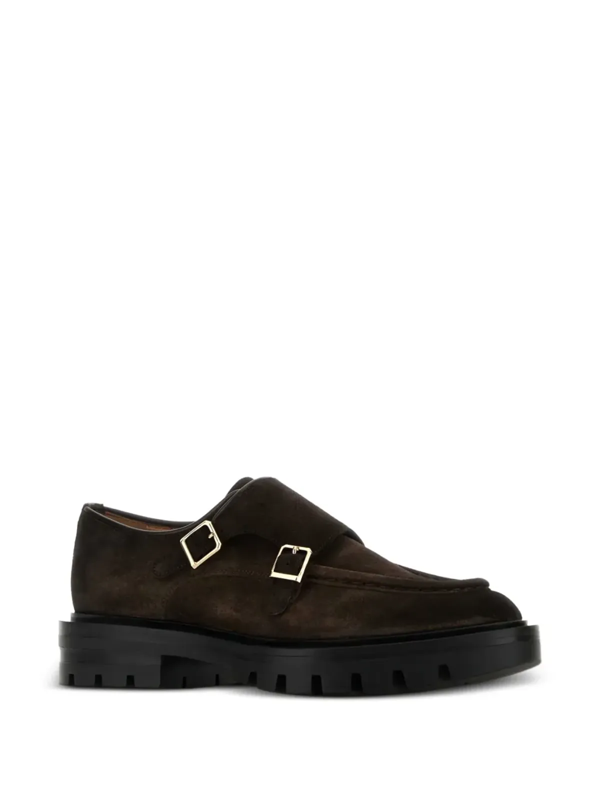 Santoni ダブルバックル付きスウェードモンクシューズ - 画像2