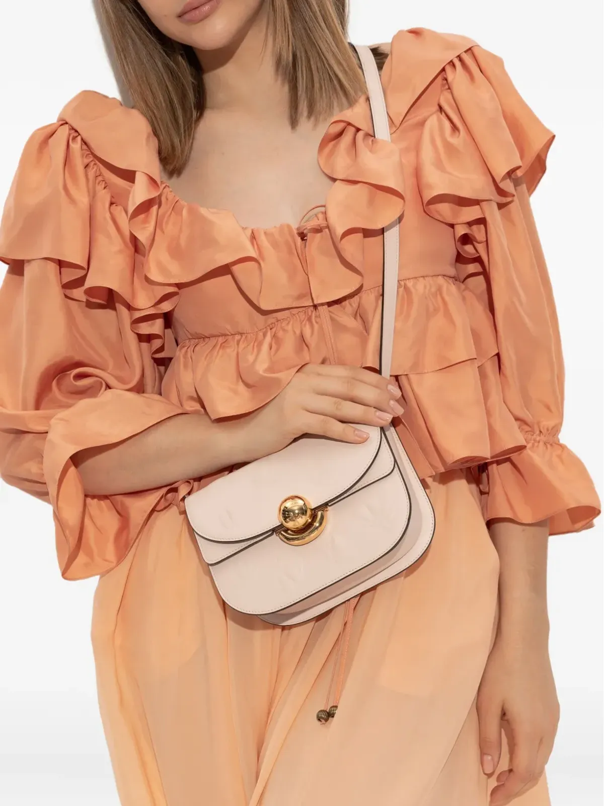 Furla ミニ Sfera 型押しレザー クロスボディバッグ - 画像2
