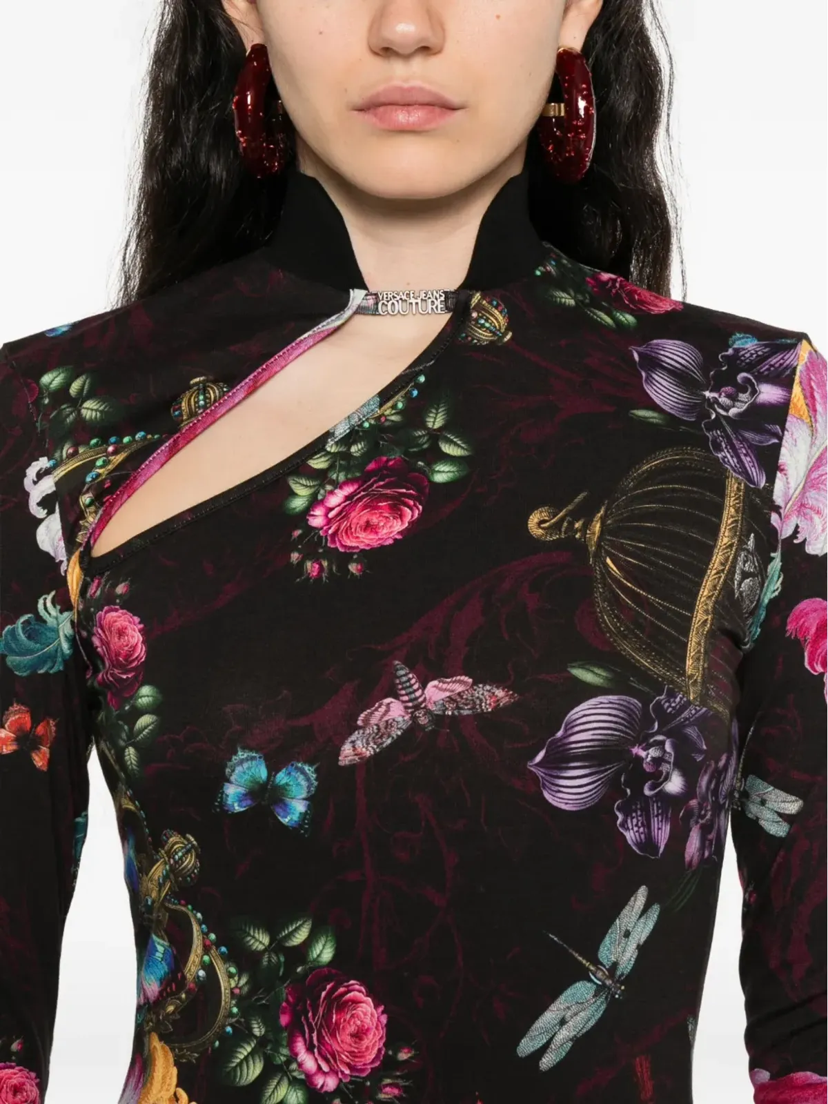 Versace Jeans Couture 花柄プリント ミニドレス - ブラック - 画像5