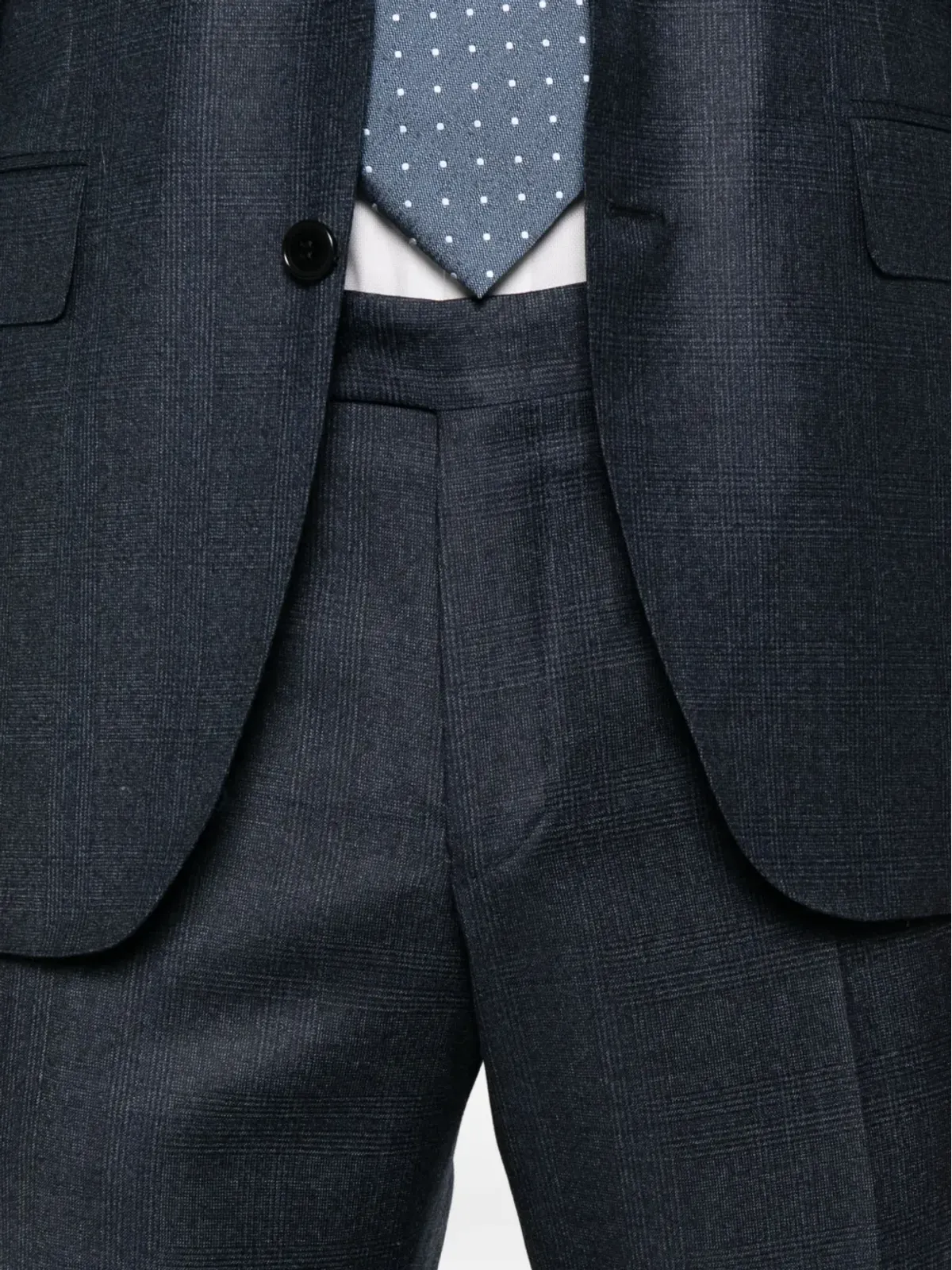 Canali チェック柄シングルブレストスーツ ブルー - 画像5