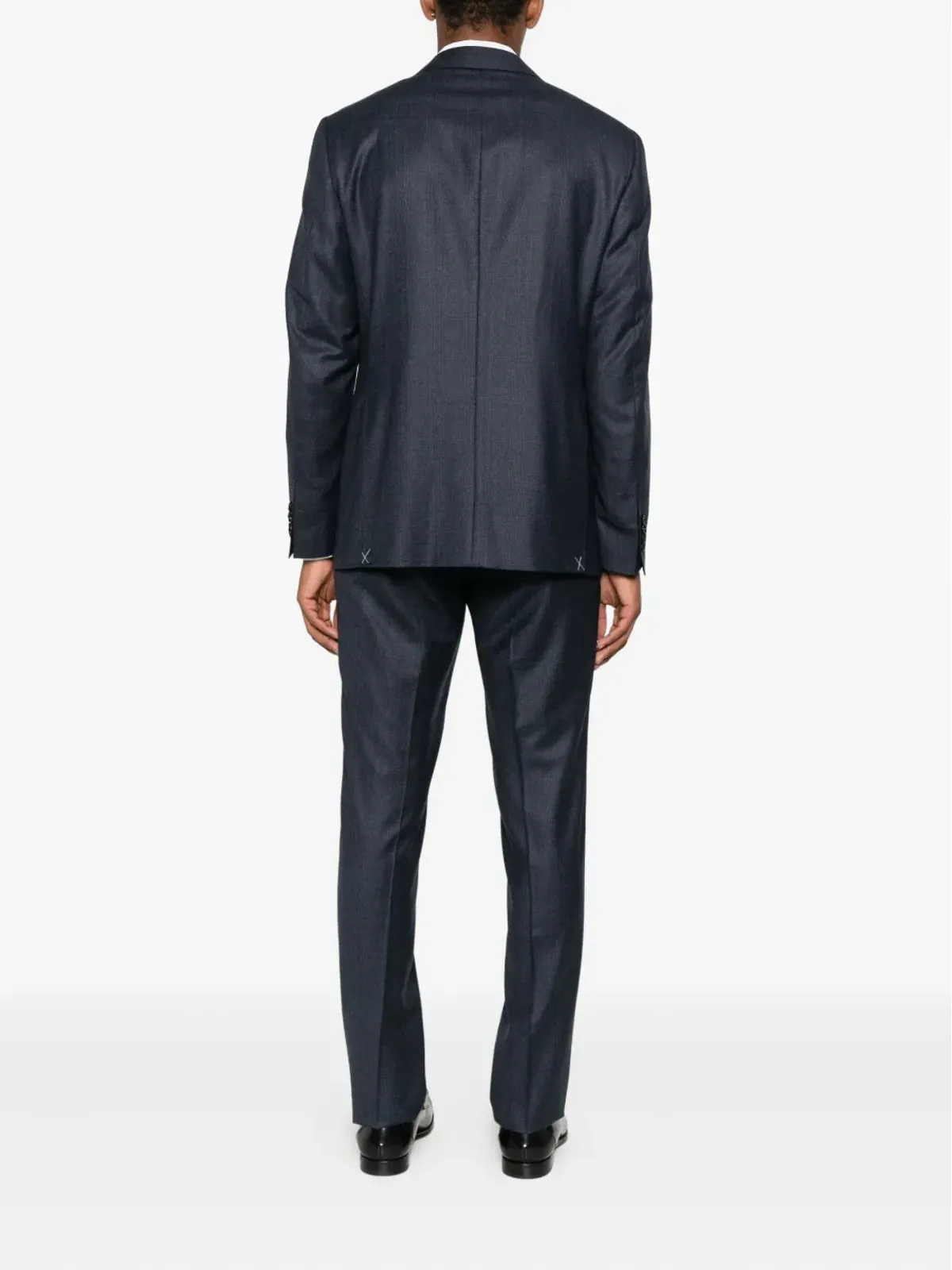 Canali チェック柄シングルブレストスーツ ブルー - 画像3