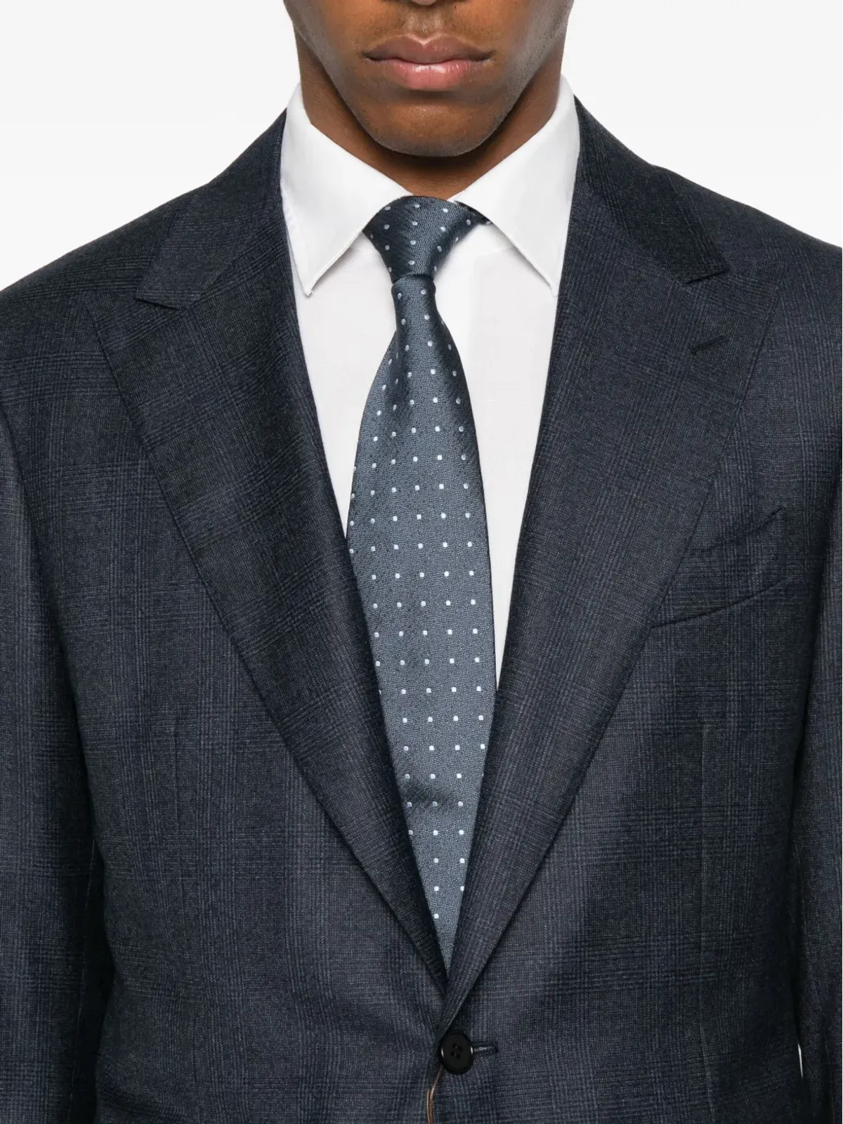 Canali チェック柄シングルブレストスーツ ブルー - 画像4