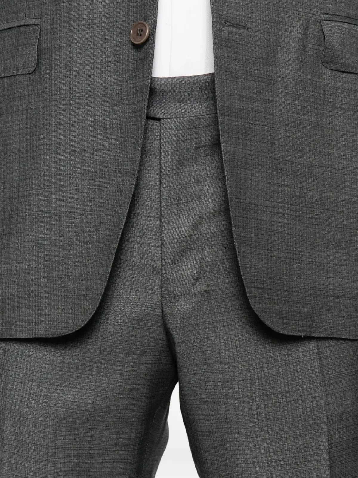 Canali グレーのチェック柄3ボタンスーツ - 画像5
