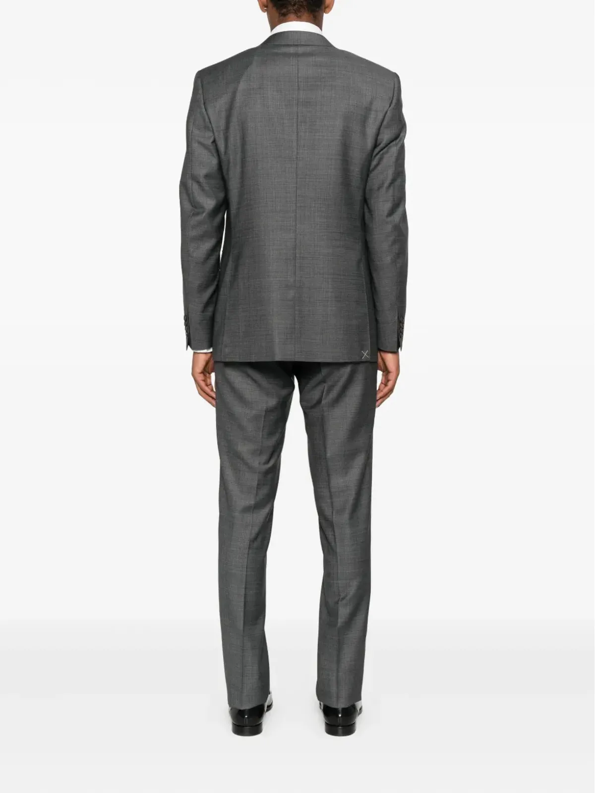 Canali グレーのチェック柄3ボタンスーツ - 画像3