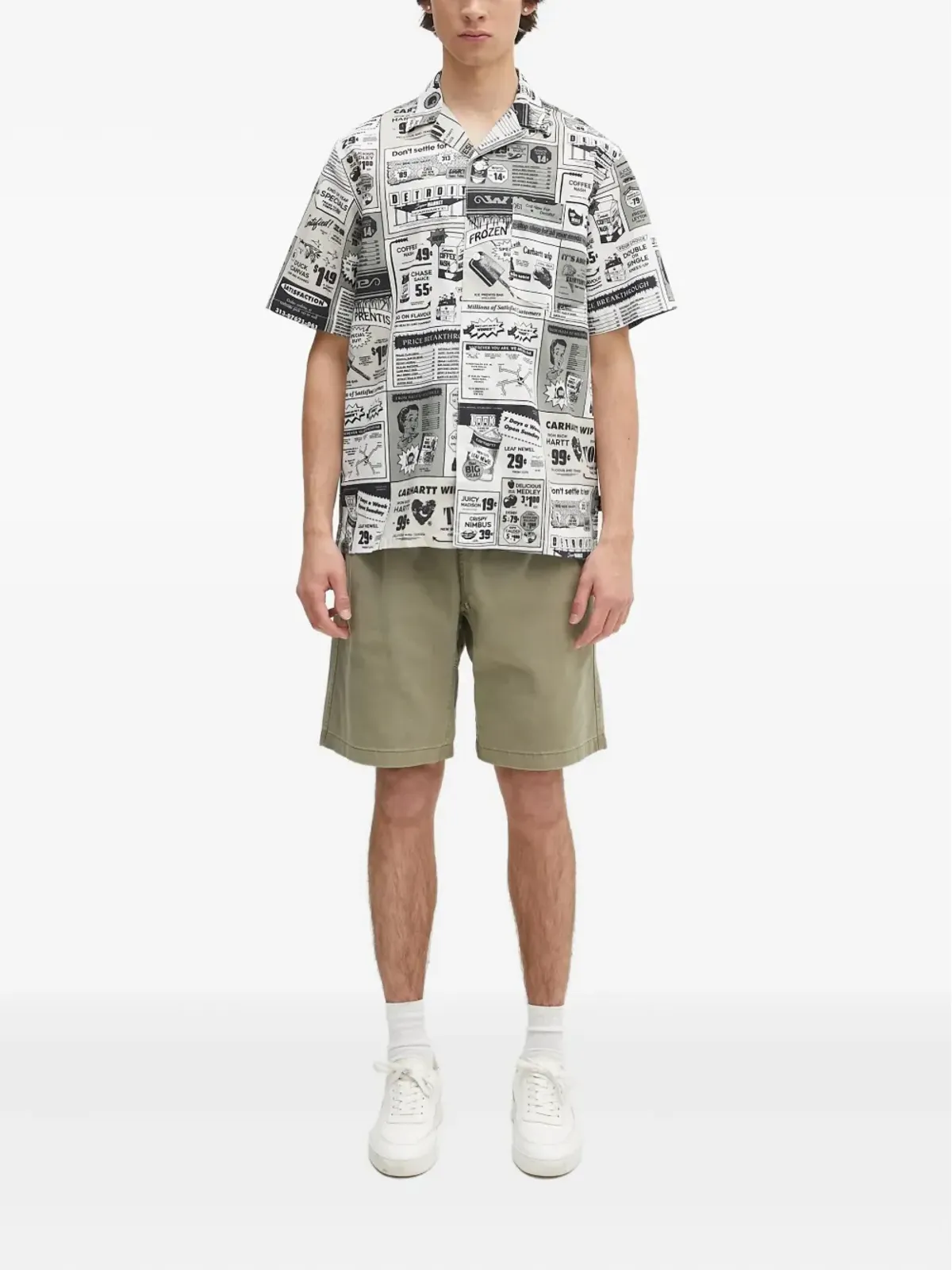Carhartt WIP 新聞紙柄プリントの半袖シャツ - 画像2