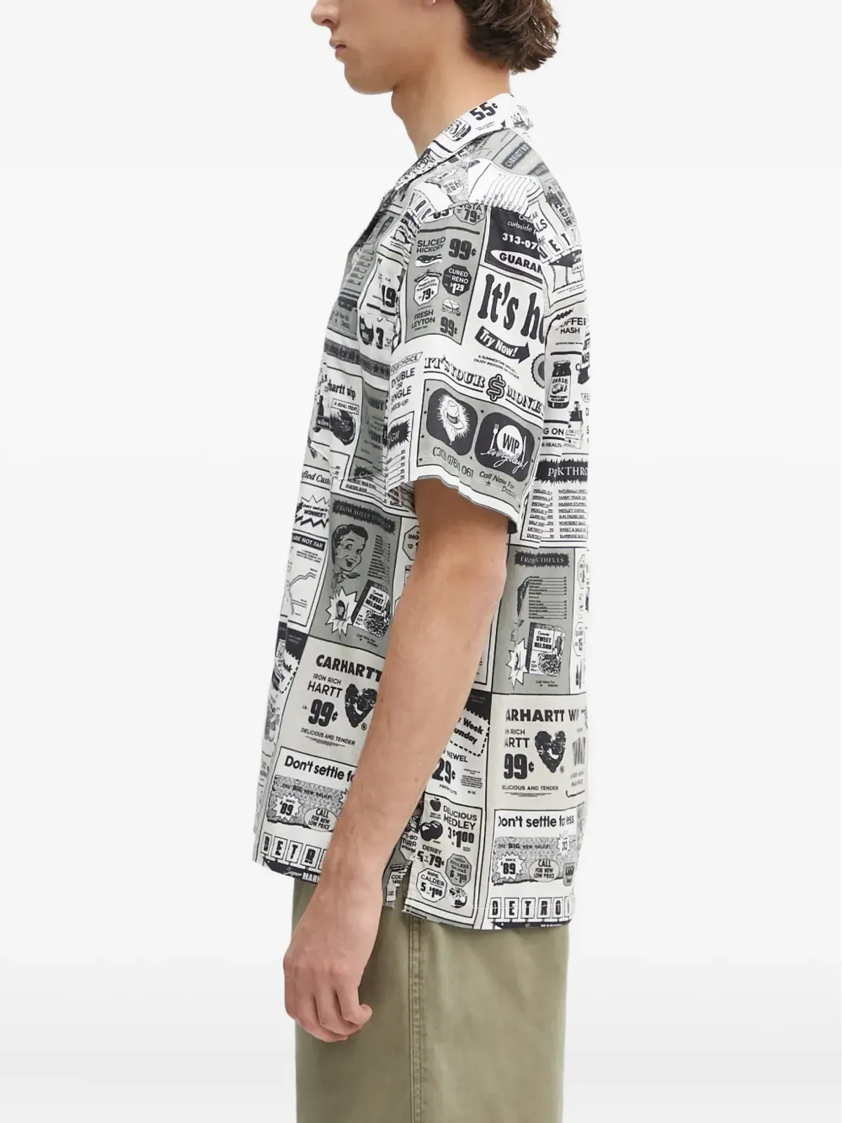 Carhartt WIP 新聞紙柄プリントの半袖シャツ - 画像3