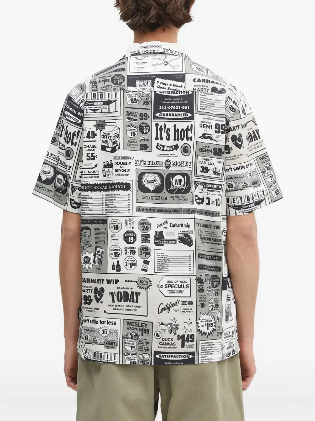 Carhartt WIP 新聞紙柄プリントの半袖シャツ - 画像4