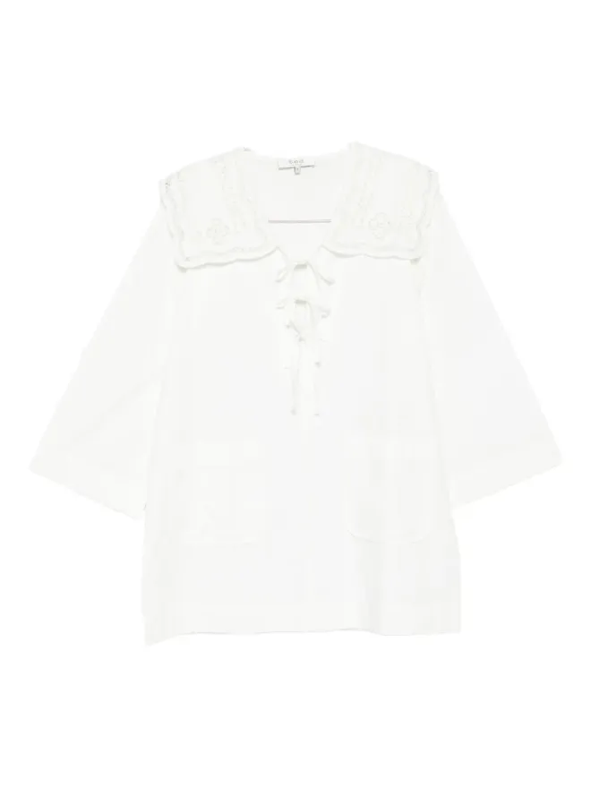 Sea Sea lace-collar tie-front dress - Whiteの商品画像