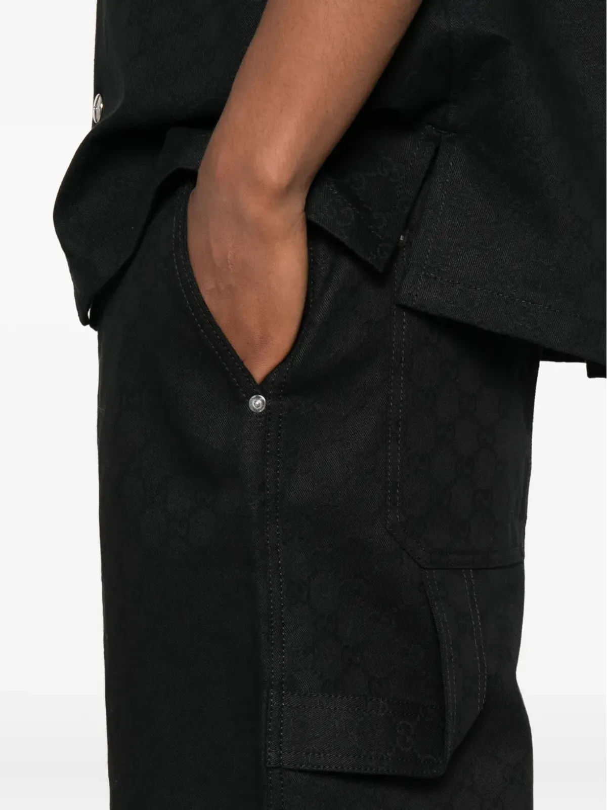 Gucci GGジャカード コットンショーツ ブラック - 画像5