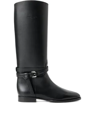 Ralph Lauren Collection 25mm Donnely バックルストラップ カーフスキン ブーツ - ブラック - サムネイル1