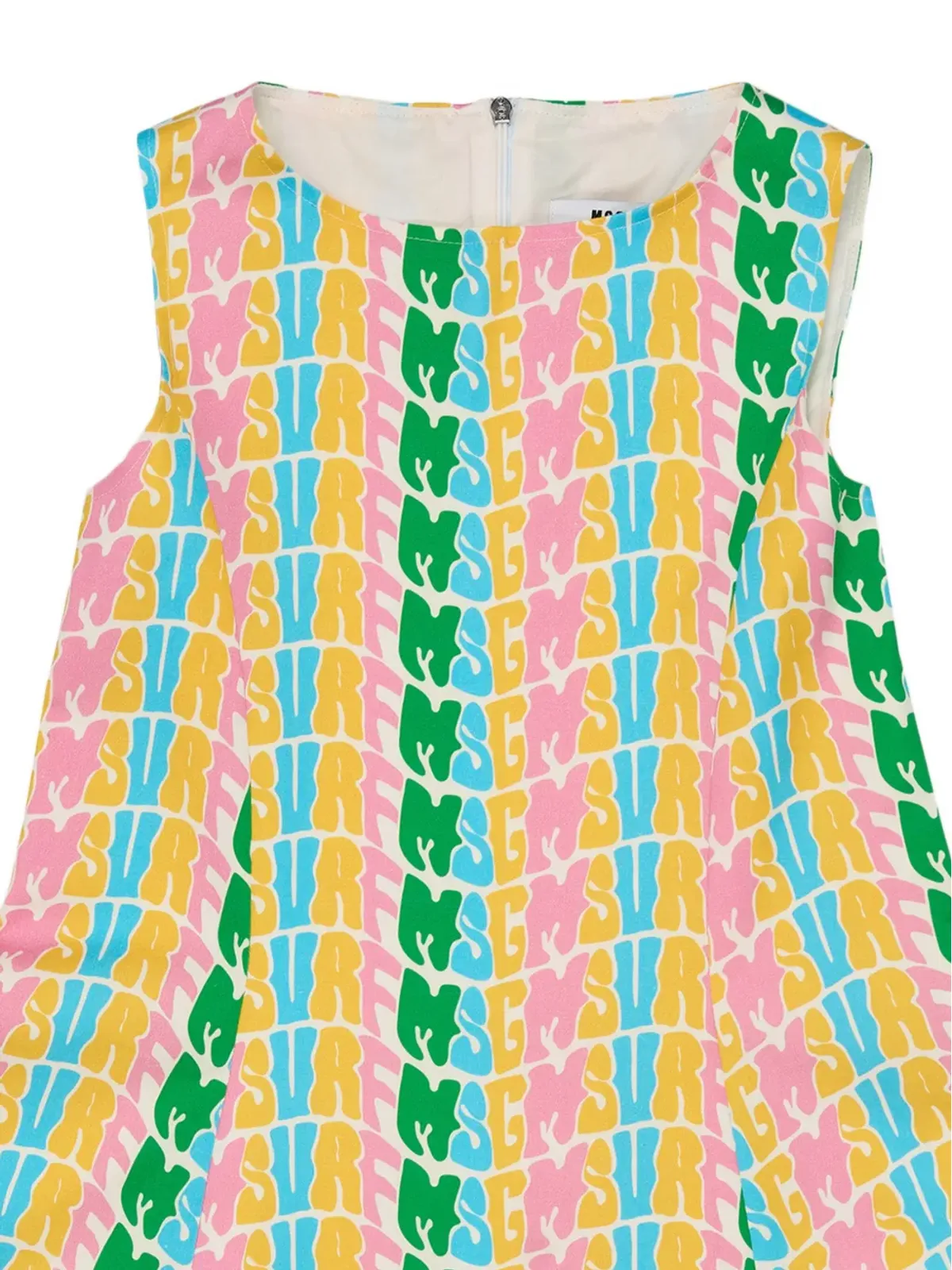 MSGM Kids ロゴプリント ノースリーブ ドレス - 画像3