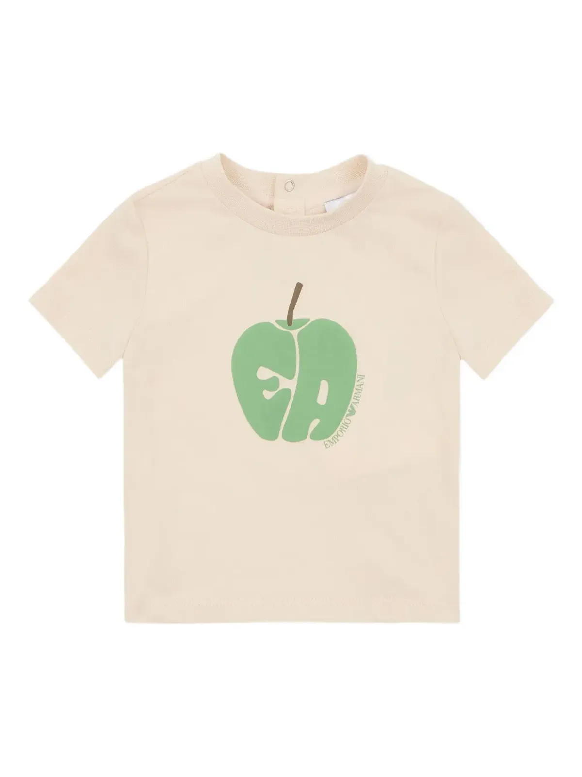 Emporio Armani Kids apple-print T-shirt - Neutrals - 画像1