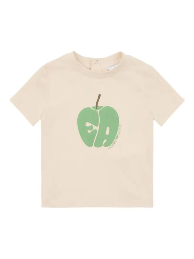 Emporio Armani Kids Emporio Armani Kids apple-print T-shirt - Neutralsの商品画像