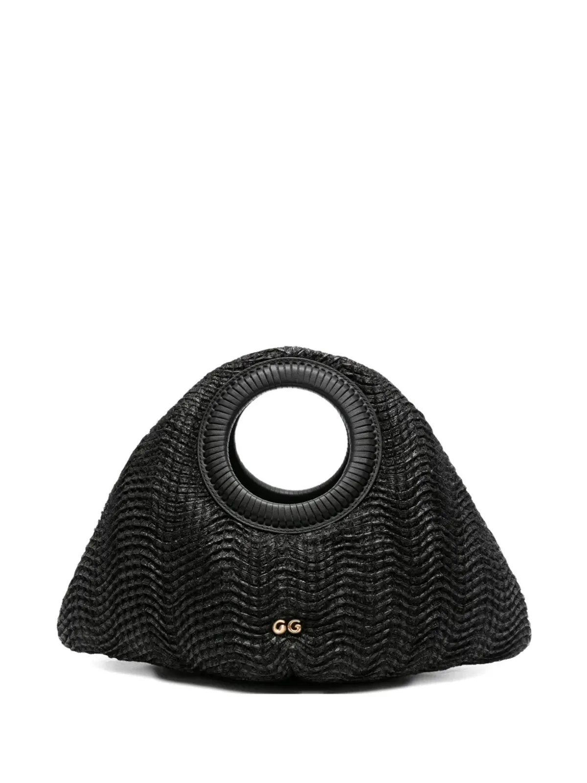 Cult Gaia Thais wave-textured top-handle tote bag - Black - 画像1