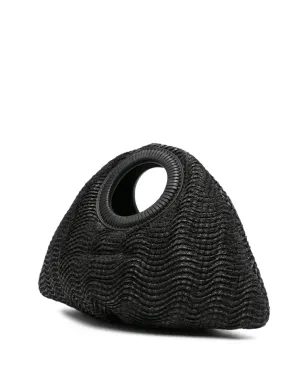 Cult Gaia Thais wave-textured top-handle tote bag - Black - サムネイル3