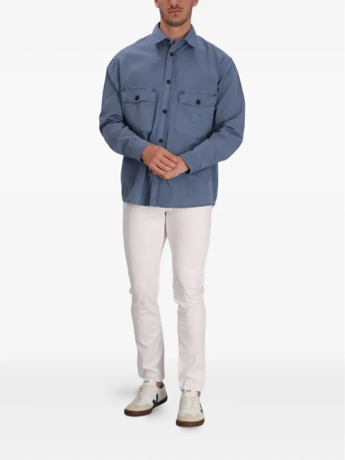 Emporio Armani ダブルポケット付きコットンシャツジャケット - 画像2