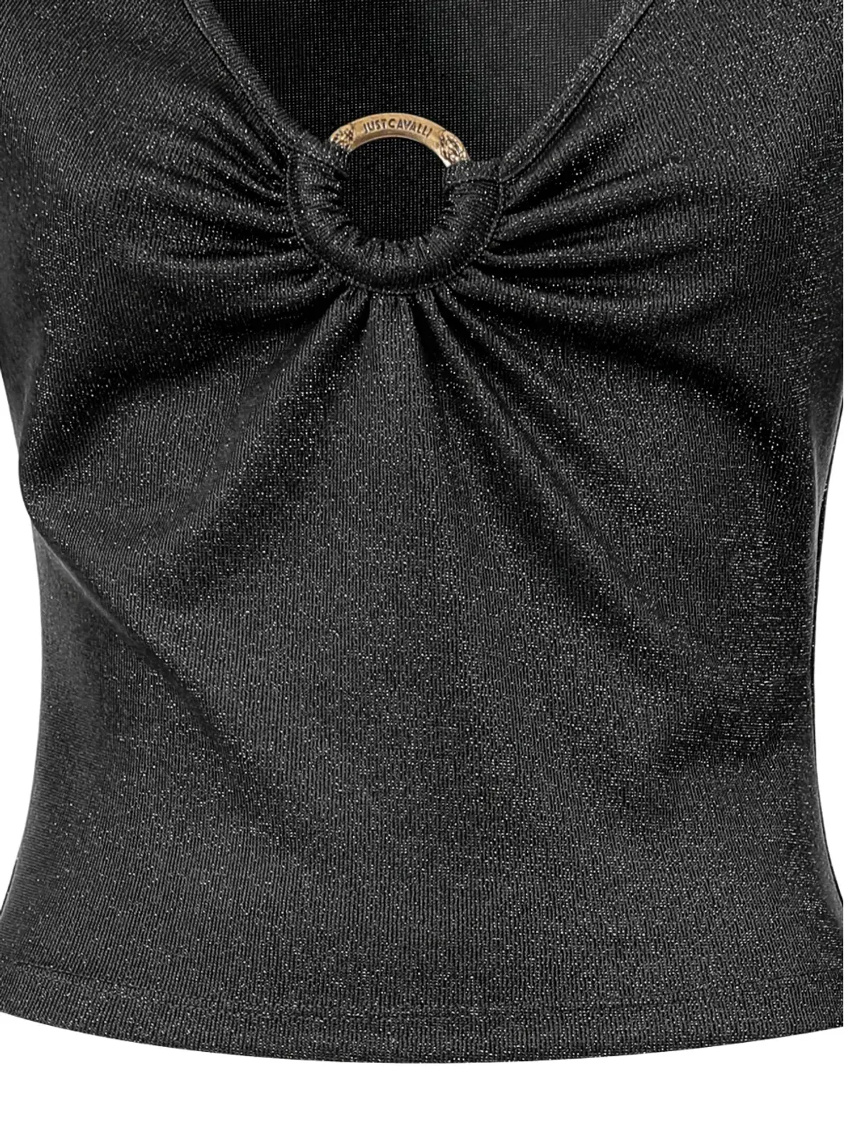 Just Cavalli リングディテールTシャツ ブラック - 画像3