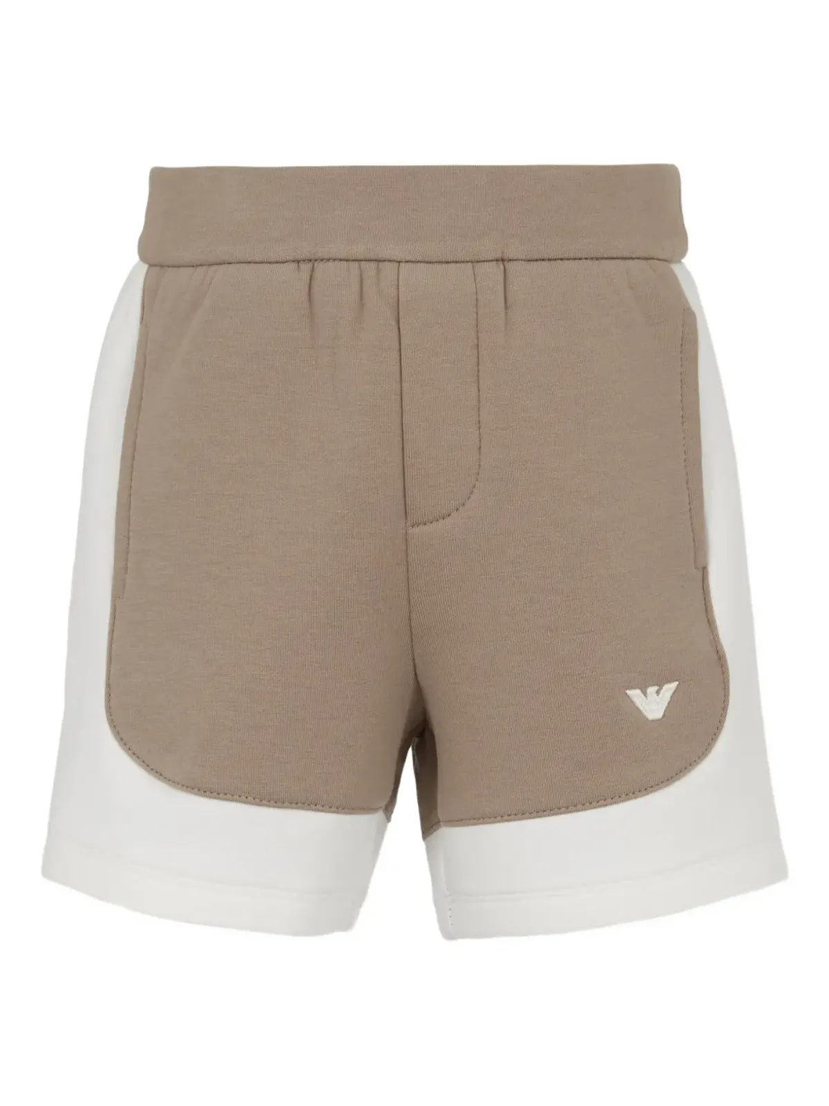 Emporio Armani Kids パネル付き ウエストゴムショートパンツ - Brown - 画像1