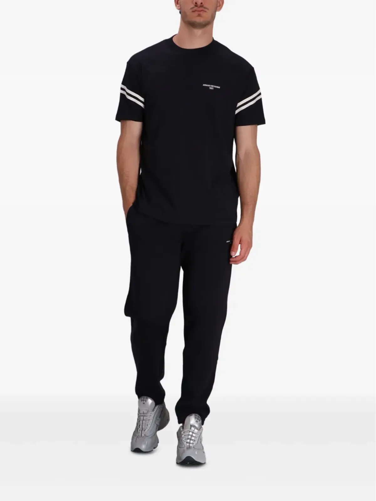 Armani Exchange 袖ストライプ コットン Tシャツ - 画像2