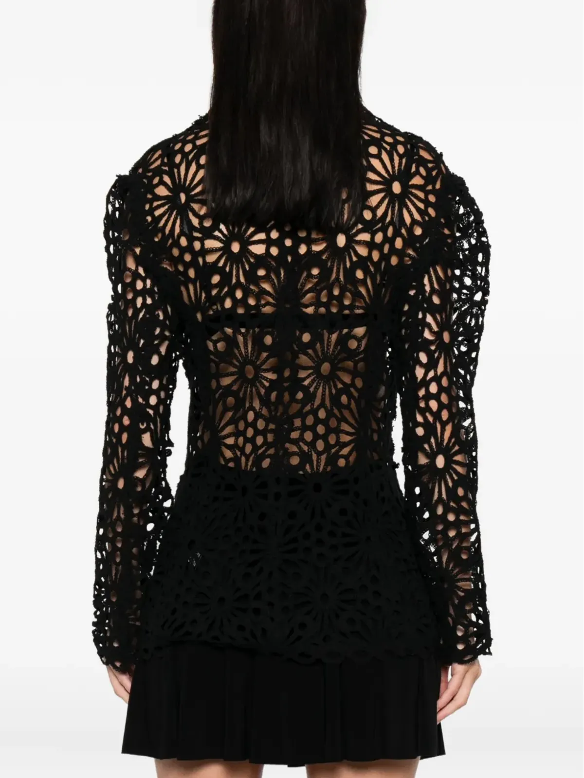 Norma Kamali 花柄モチーフのシングルブレストジャケット - Black - 画像4