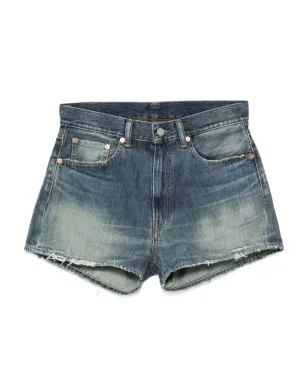 Denimist ヘイズリー フリンジ加工デニムショーツ - ブルー - サムネイル1