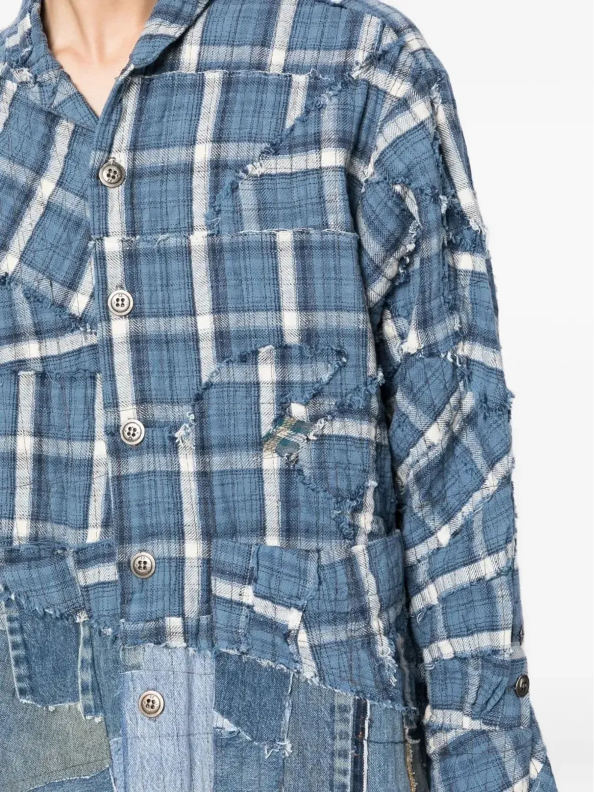 Greg Lauren パッチワークチェックシャツ - 画像5