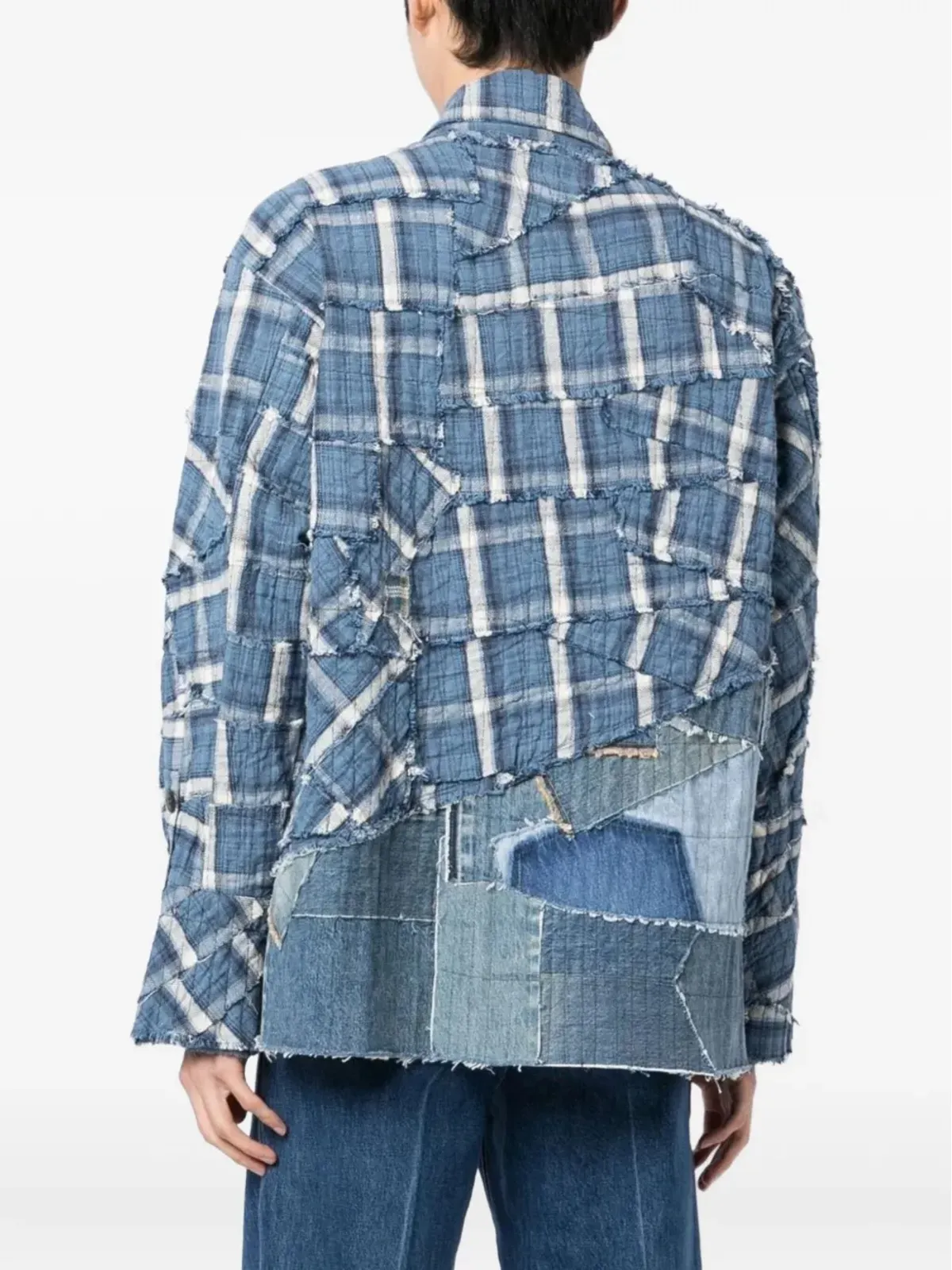 Greg Lauren パッチワークチェックシャツ - 画像4