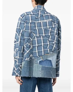 Greg Lauren パッチワークチェックシャツ - サムネイル4