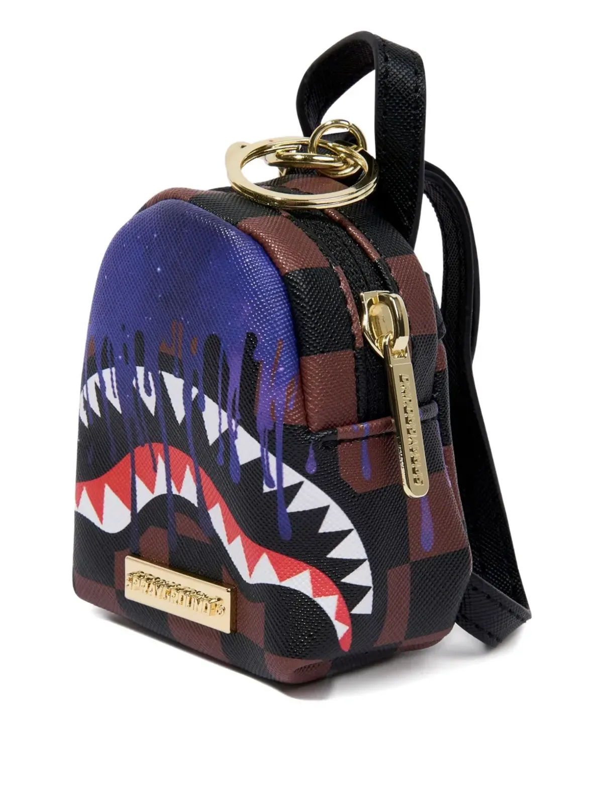 Sprayground チェックシャーク・キーホルダー（ブラウン） - 画像2