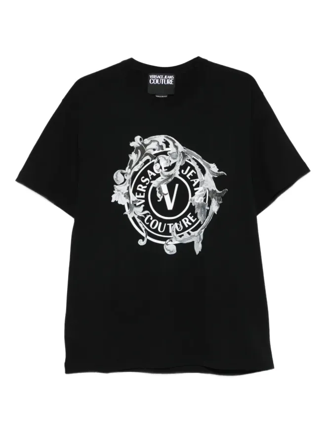 Versace Jeans Couture Versace Jeans Couture Porcelain Barocco-print コットンTシャツ - ブラックの商品画像