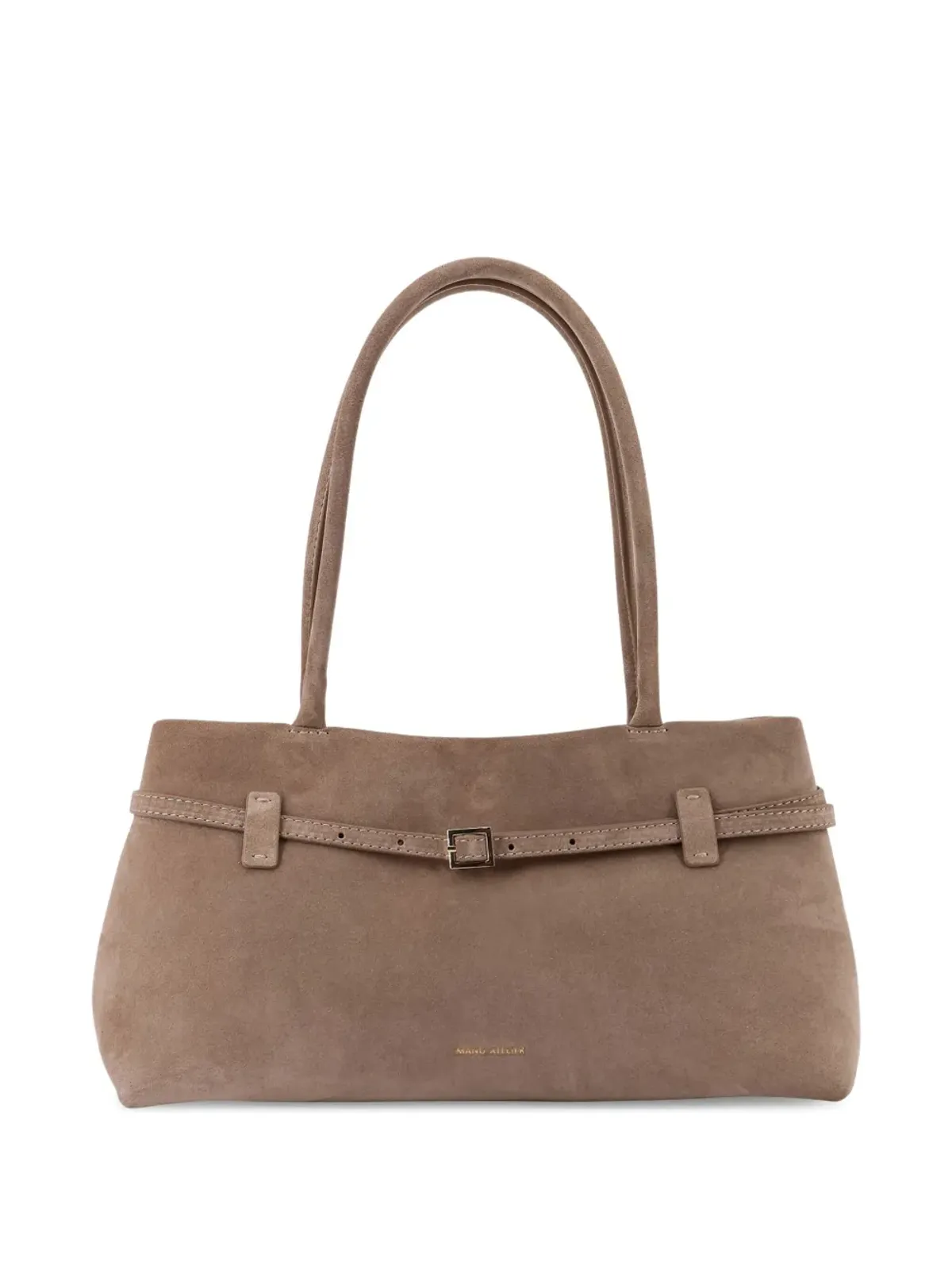 Manu Atelier Le Cambon East West バックル式留め スエード ショルダーバッグ - 画像2